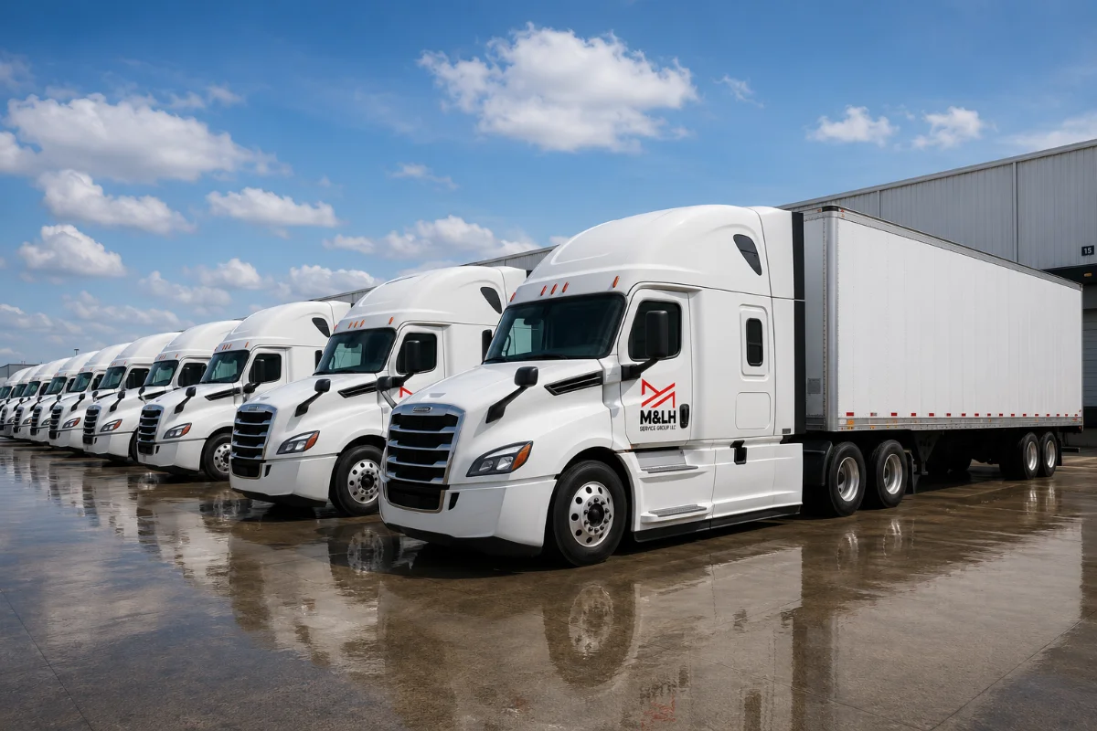 M&LH Service Group truck on the road